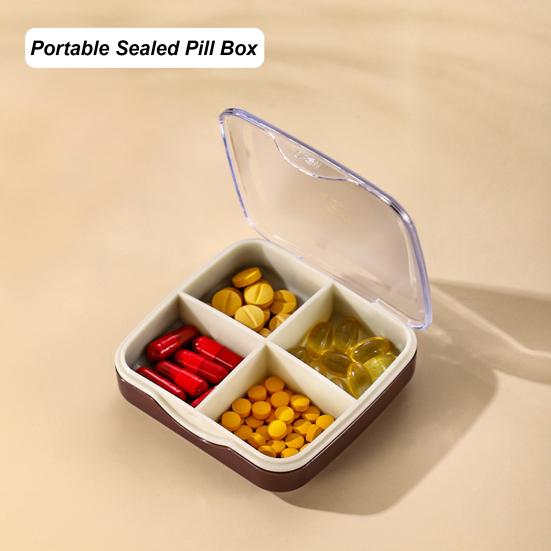 4/6 Grids Pill Box Compartment Design Moisture Proof Good Sealing Dustproof Portable Travel Tablet Organizer Daily Use