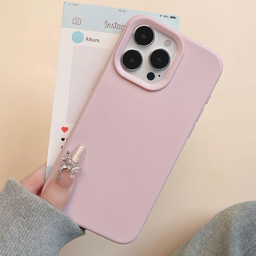 Applicable To Apple 17 Simple Solid Color Skin Feeling Mobile Phone Case Iphone15pro Silicone Anti Fall 13 Full Inclusive Protective Case