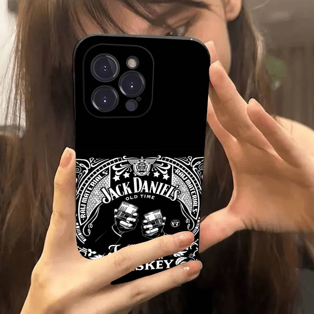 Классический логотип виски J-Jack D-DanielS Для IPhone 17 16 15 14 13 12 11 Pro Max Plus Ударопрочный Черный Мягкий Чехол для Телефона