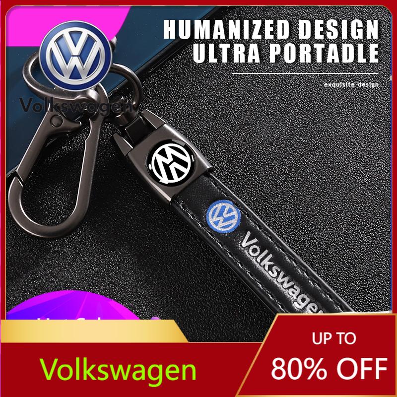 Valve Stems Caps Car Sticker For VW Volkswagen Jetta MK5 Golf 1Pcs Car Metal Key Chain Auto Fine Leather Emblem Key Ring For Vol LB0