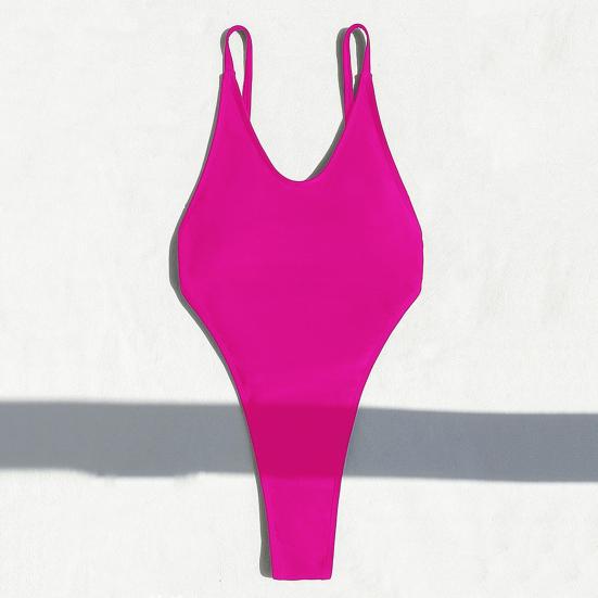 Женский сексуальный монокини с V-образным вырезом без рукавов купальник с открытой спиной, подчеркивающий фигуру, цельный бикини