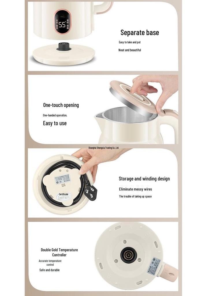 Stainless Steel Electric Kettle, Anti-Scald, Keep Warm, Durable Electric Water Boiler, Genuine Product