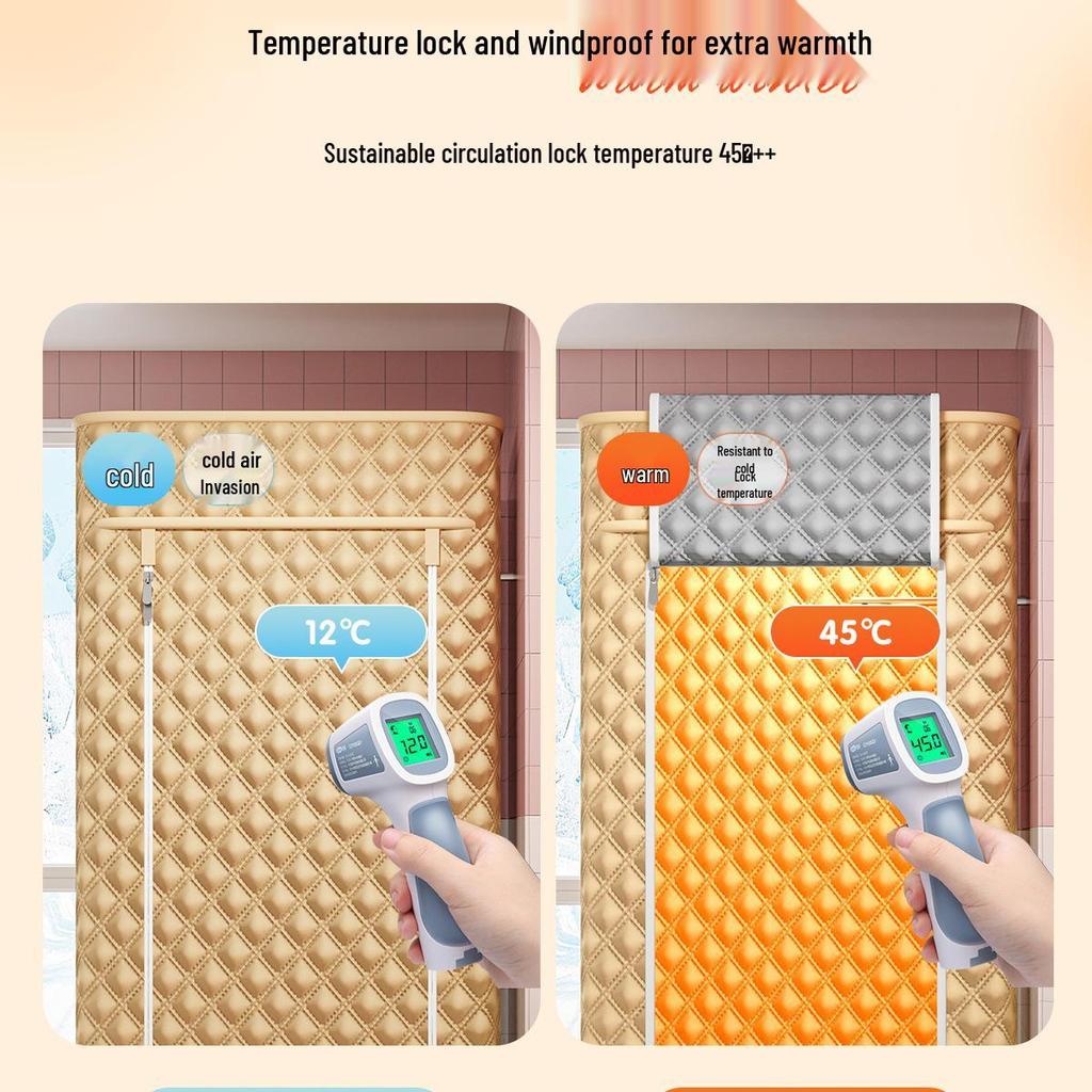 Стеганое водонепроницаемое покрытие для ванны: Зимний теплоизоляционный и морозозащитный душевой щиток