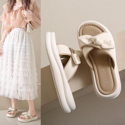 Пляжные шлепанцы на платформе женские летние для улицы, шлепанцы с перекрестными ремешками, новые, модные сандалии для пляжа