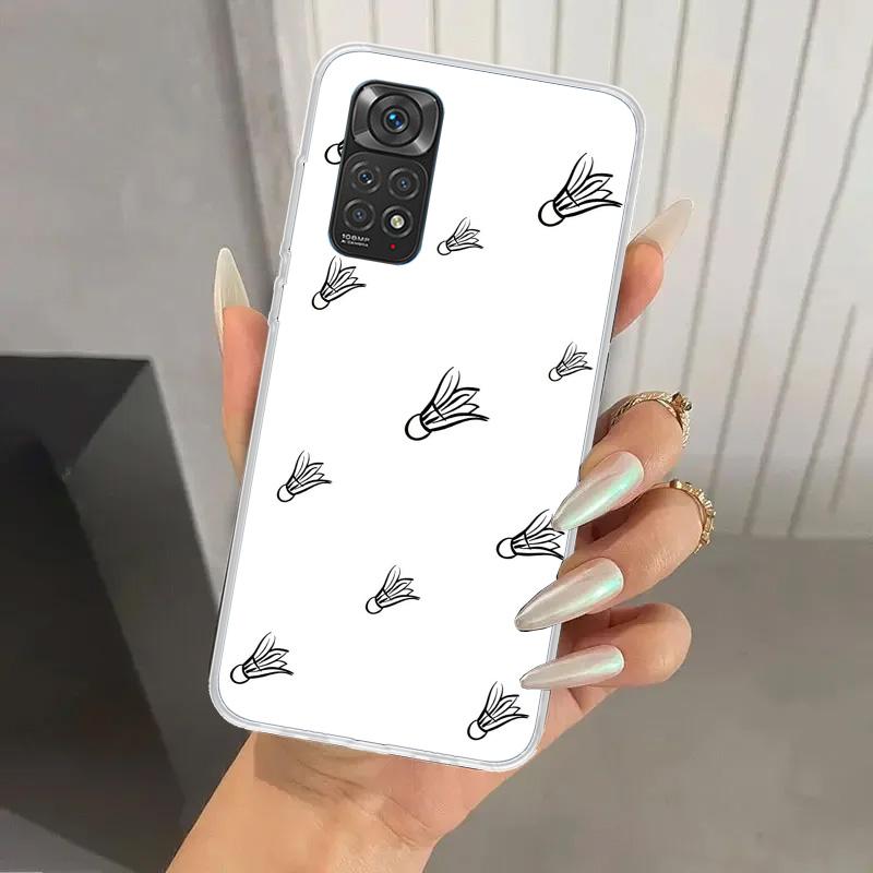 Спортивный чехол для телефона с принтом бадминтона для Xiaomi Redmi Note 15 14 14S 13 12S 12 Pro 11S 11 Plus 11T 11E 10S Мягкий чехол-накладка Redmi Нет
