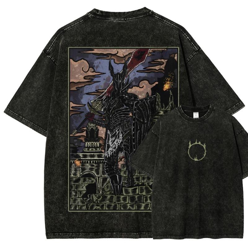 Anime Monster T Shirts Washed Women Cotton Harajuku T-Shirts High Quality Retro for Women Tops Tees Unisex