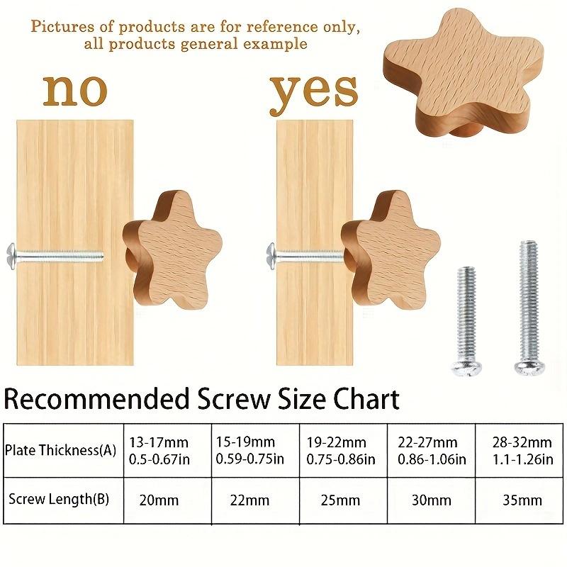 Богемные ручки для ящиков в форме звезды, 6 шт., деревянные ручки из бука для шкафов/ящиков/тумбочек, с винтами