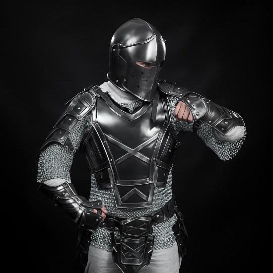 Legend of the Dwarven Forge Blackened Steel Full-Body Medieval Armor Set for Epic Cosplay, LARP Collectors