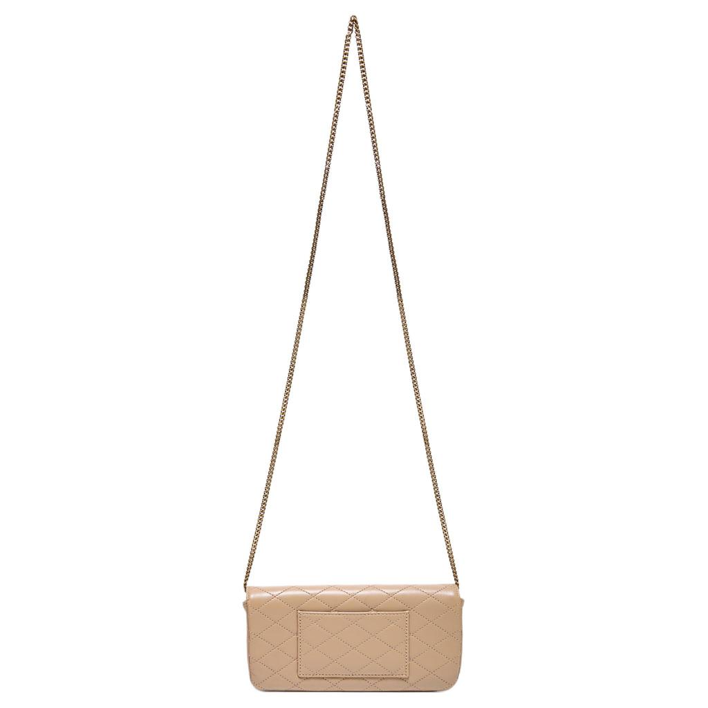 Saint Laurent Gaby Chain Strap Metal Logo Quilted Leather Shoulder Bag Women shoulder bag Beige 754051-1EL07-2646