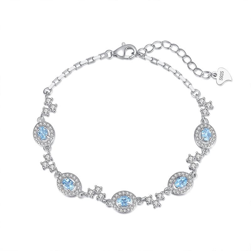 High-end design natural crystal stone bracelet women's s925 sterling silver new fashion personalized hand jewelry