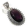 Аметист Драгоценный камень Ручная работа 925 Стерлинговое серебро Ювелирное изделие Подвеска 2.09" c4F42