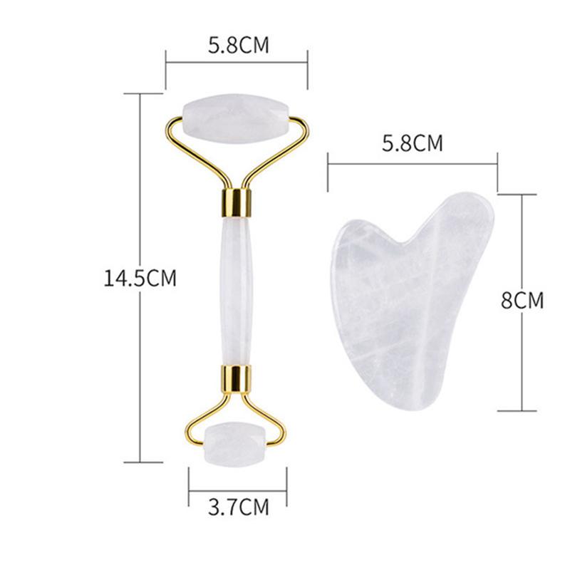 2/3/4pcs Natural Rose Quartz Obsidian Jade Roller Gua Sha Stone Set Gouache Scraper Facial Lifting Anti-Wrinkle Skin Care Tools