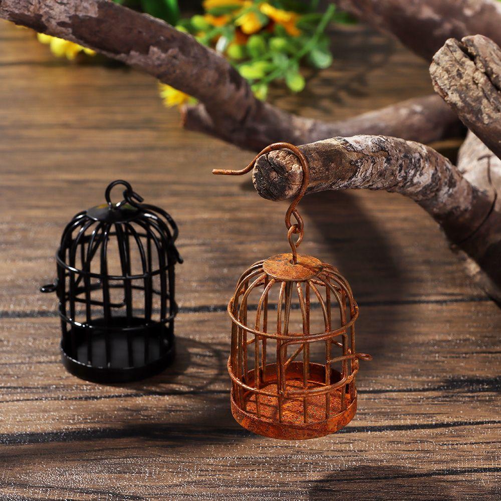 1:6 1:12 Doll House Home Decoration DIY Micro Landscape Bird Cage Iron Metal
