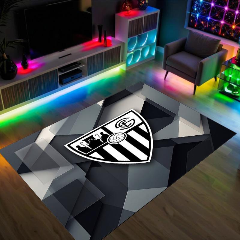 Sevilla FC Design Crystal Velvet Carpet Cozy Non?Slip Printed Rug For Bedroom Living Room Entrance