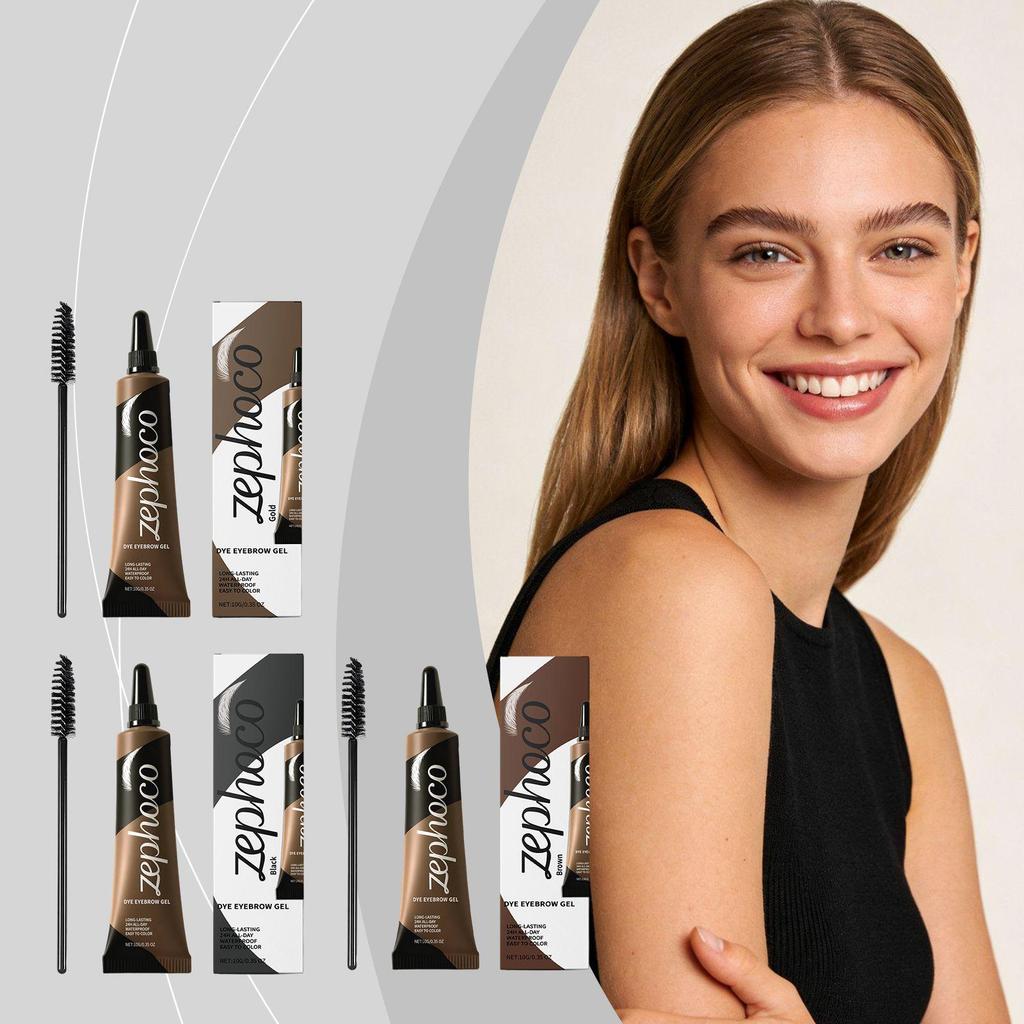 Zephoco Anti-Smudge Tinted Brow Gel: Moisturizing, Natural, Easy to Shape, Long-Lasting Eyebrow Makeup.
