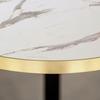 Table ronde - Milan - Ø 70 cm - Marbre blanc - Chants laiton - Design contemporain