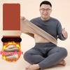 Winter Man Warm Fleece Lined T-Shirt Thick O-Neck Solid Color Basic Pullover Sweatshirt Thermal Underwear Set Top and Pant Plus Size