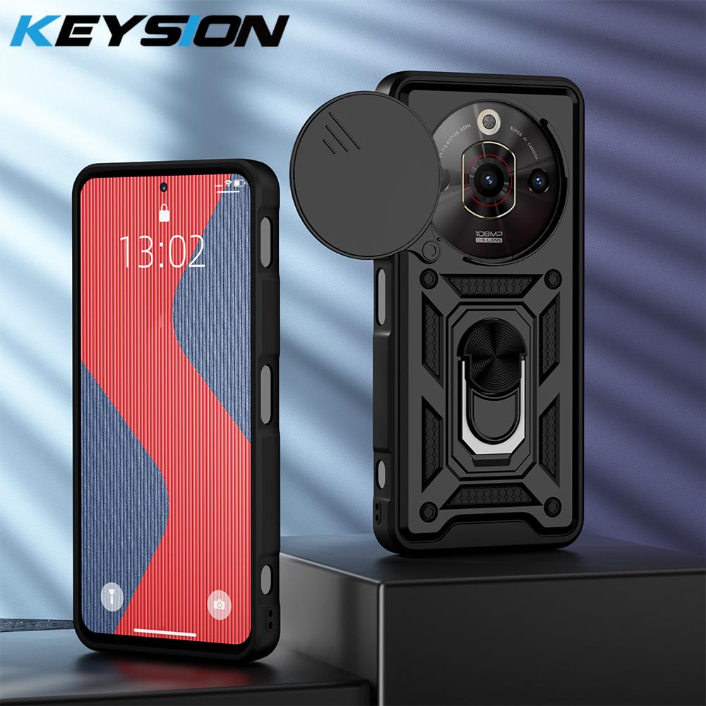 KEYSION Противоударный чехол для ZTE nubia Focus Pro 5G со сдвижной камерой, защитное кольцо для объектива, подставка, чехол для телефона для nubia Focus Pro 5G