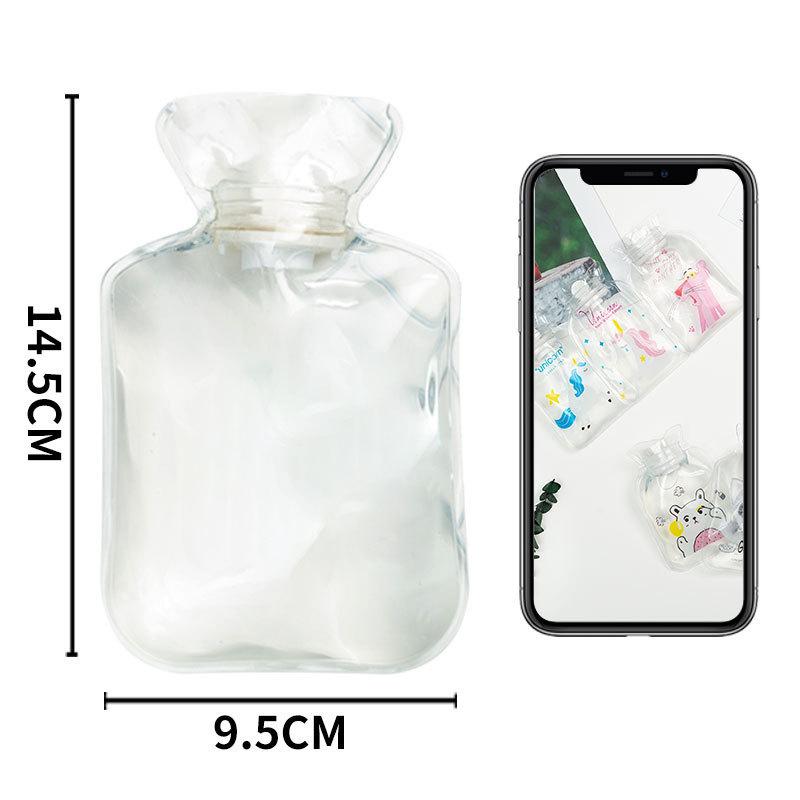 Корейская прозрачная мультяшная перламутровая ткань, наполненная водой, взрывобезопасная, студенческая грелка для рук, сумка для горячей воды