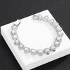 Shiny Love Shape Rhinestone Bracelet Zinc Zinc Zinc Alloy Tennis Chain Choker Valentine's Day Necklace  Gift