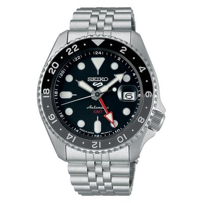 Seiko Five Sports SKX Спортивный стиль GMT SBSC001 Серебряные часы "Спортивный стиль" Мужские