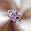Благородное женское бриллиантовое кольцо S925 Silver High Carbon Diamond 5 Carat Square Poodle Yellow Powder Diamond Ring Impact Ring для женщин