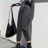 Winter New Fashion Vintage Korean Stytle Womens Jeans High Waist Denim Trousers High Street Harajuku Loose Leisure Straight Pant