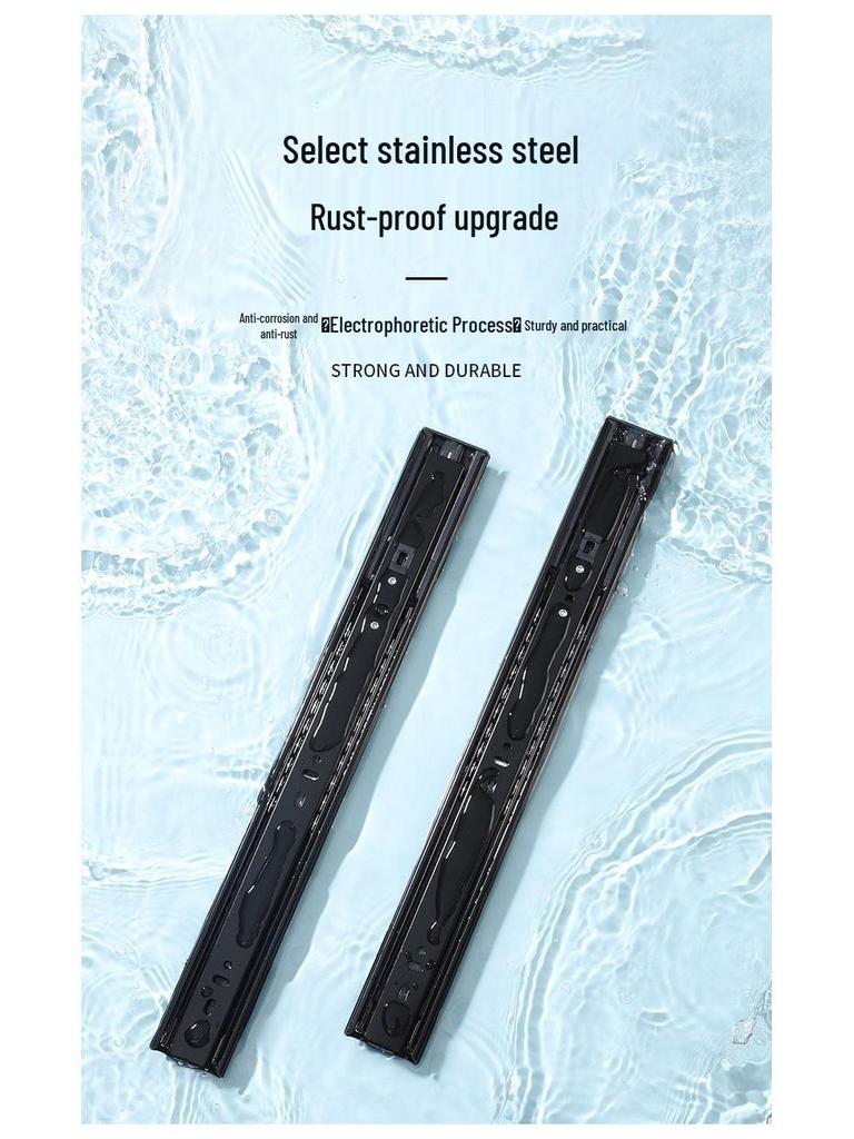 Бесшумные очень толстые направляющие для ящиков из нержавеющей стали с демпфированием отскока