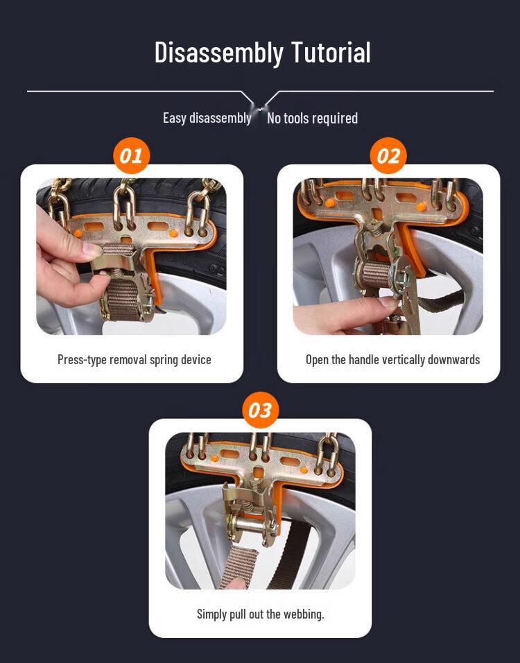 Противоскользящие цепи противоскольжения для шин Hyundai Tucson - Не требуется домкрат, Готовы к снегу, Новый утолщенный дизайн