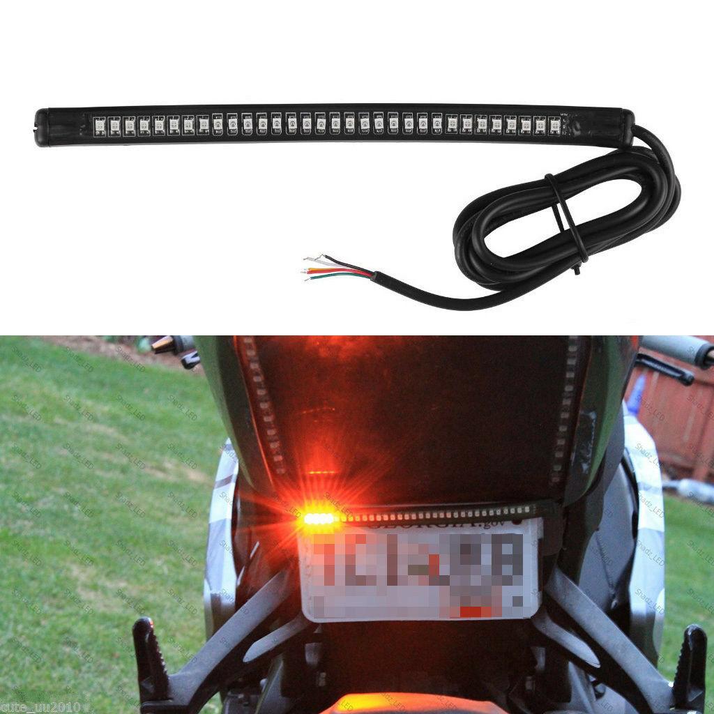 48 LED RED Motorcycle Integrated Tail Brake Stop Turn Signal Light Lamp Strip