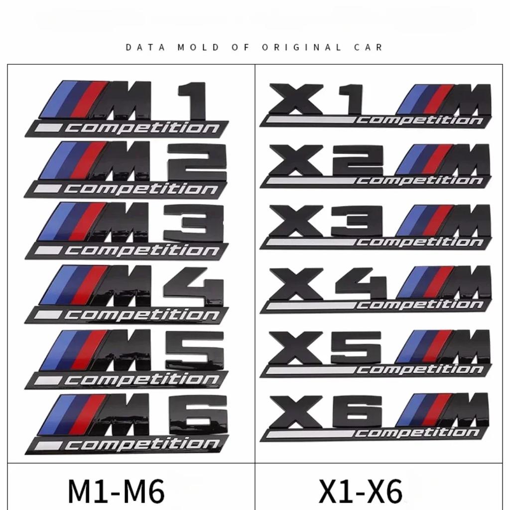 Глянцевая черная подчеркнутая эмблема COMPETITION для BMW Thunder Edition M1 M2 M3 M4 M5 M6 M7 M8 X3M X4M X5M X6M, наклейка на багажник автомобиля