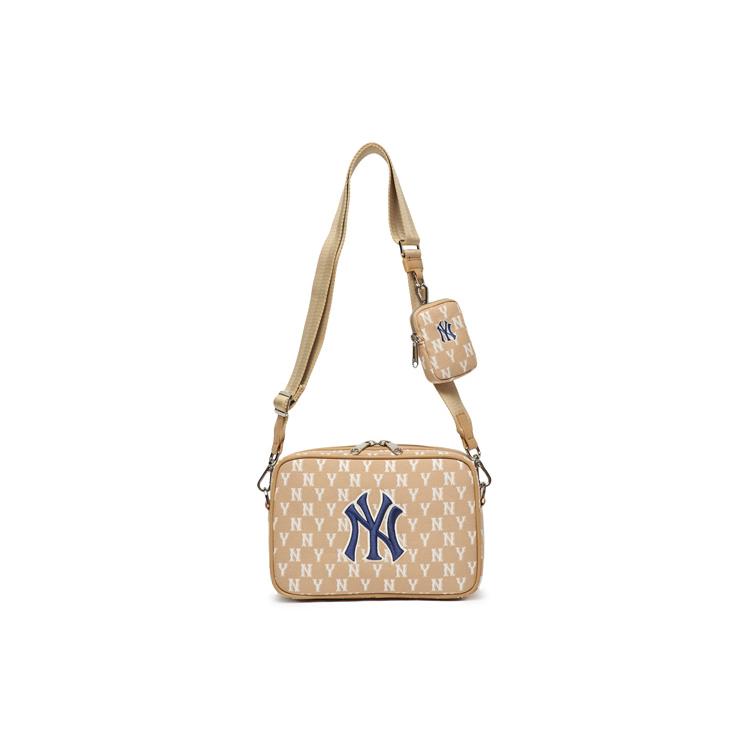 New MLB Monogram Collection Polyester Tofu Bag Combo Bag Camera Bag Shoulder Bag Unisex Khaki 3ACRM012N-50BGD