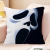 S-Scream Horror Movie Pillow Covers Cartoon Sofa Decorative Home Double-Sided Printing Short Plush Cute Cushion Cover