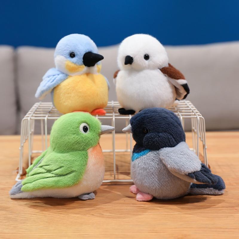 12cm Lifelike Adorable Chubby and Super Soft Bird Plushie Cute Tit Kingfisher Pigeon Stuffed Animal Plush Toy Huggable Gift