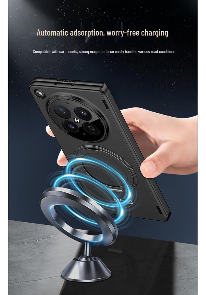 Чехол для телефона OPPO Find N6 с магнитным шарниром, держателем-кольцом для пальца, поддержкой беспроводной зарядки, защитой от подглядывания, тонкий и стильный