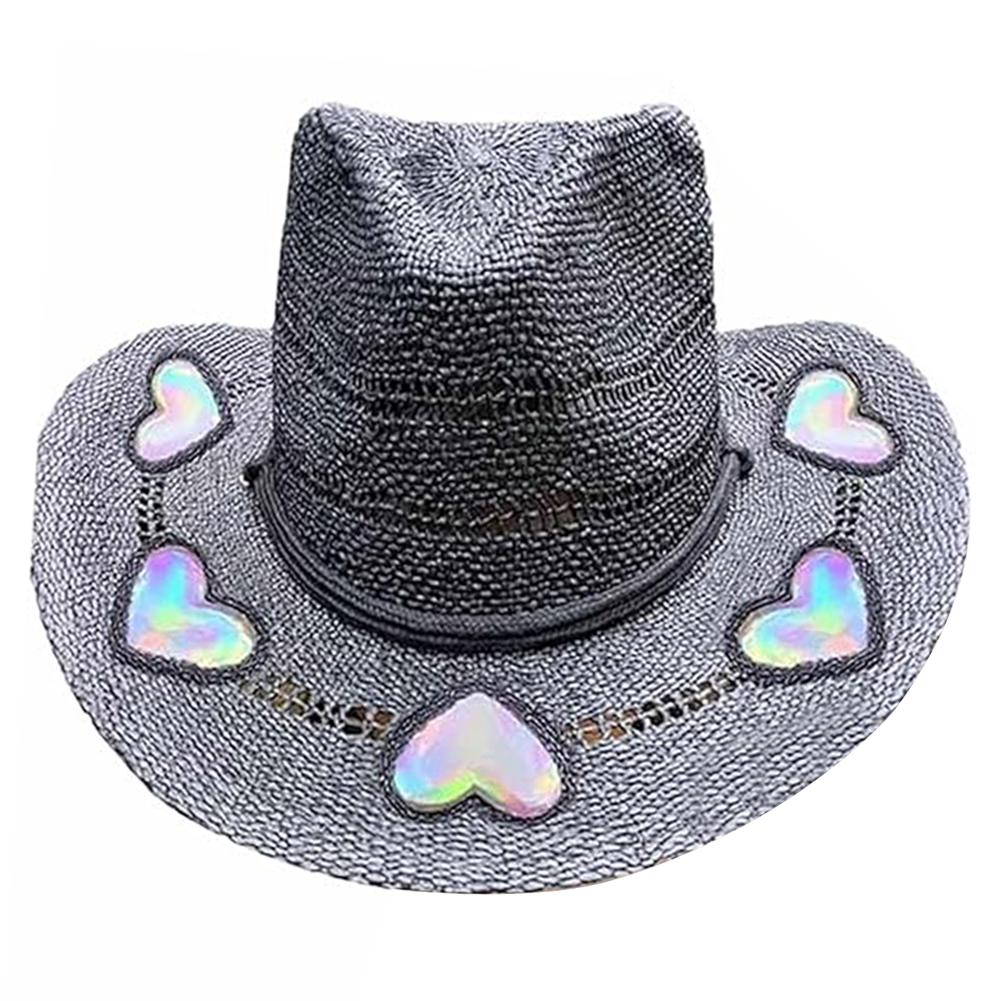 Creative Cowboy Hat Handmade Weave Women Straw Cap Multi-pattern Hollow Design Adjustable New Women's Fashion Sun Hat for Summer