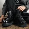 Черные ботинки Мартина на платформе мужские весна и осень 2025 новые британский стиль французский интернет-знаменитость популярные короткие ботинки 70044-M