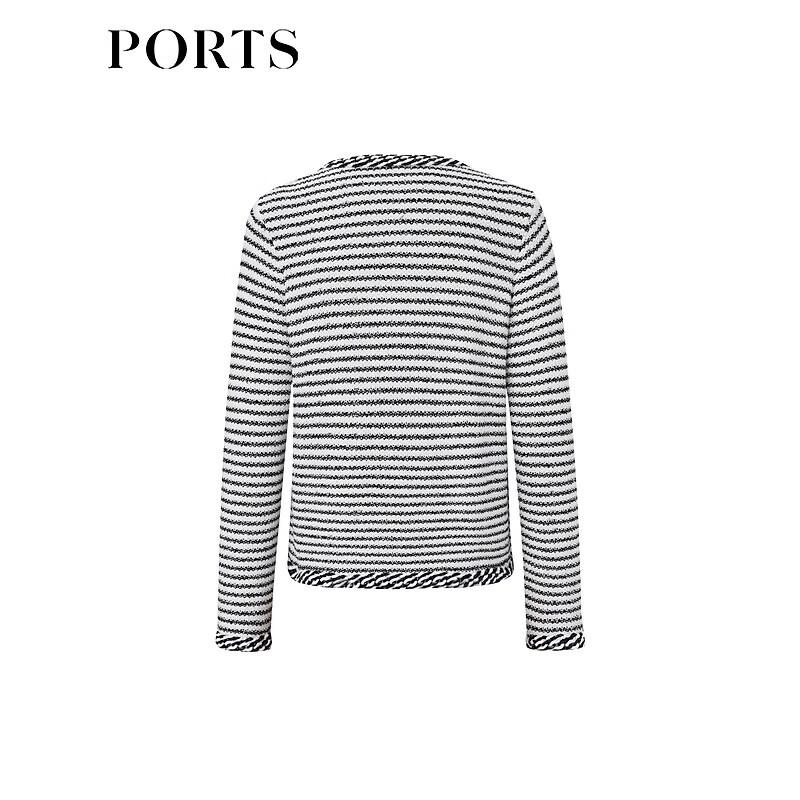 Ports Women's Striped Knit V-Neck Cardigan