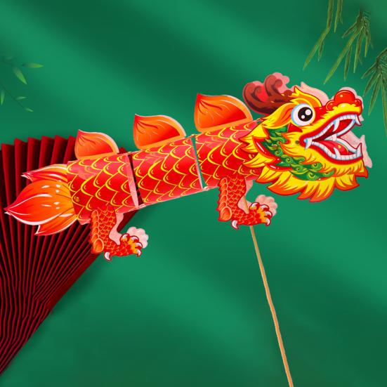 Весенний фестиваль Фонарь Дракона Праздничная вечеринка Пластиковый фонарь ручной работы для китайского Нового года Светодиодные светящиеся украшения дракона для покупок в помещении и на открытом воздухе