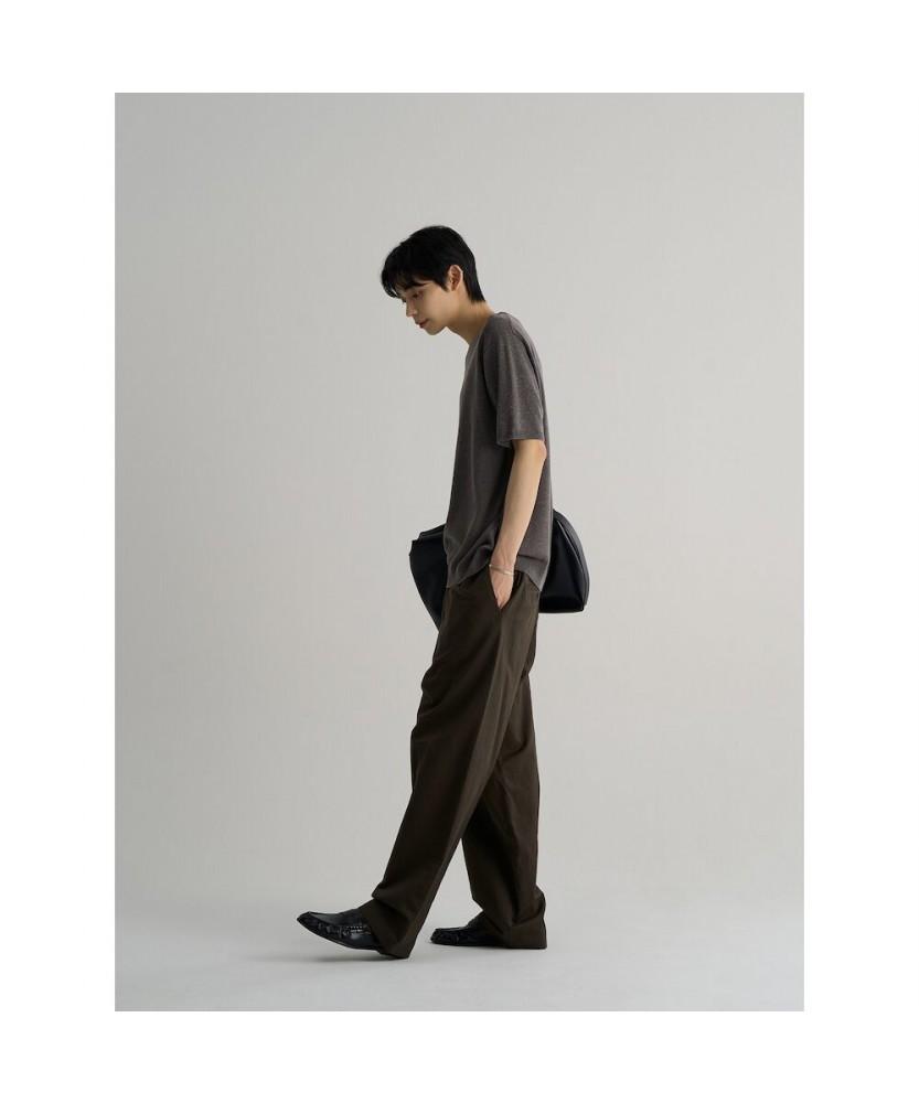 8SECONDS Linen Blend Short Sleeve Round Knit Gray