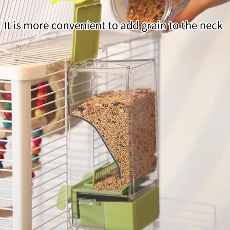 Clear Bird Feeders Reduced Waste Food Containers Cage Mount Food Dispensing Automatic Bird Feeders Large Capacity