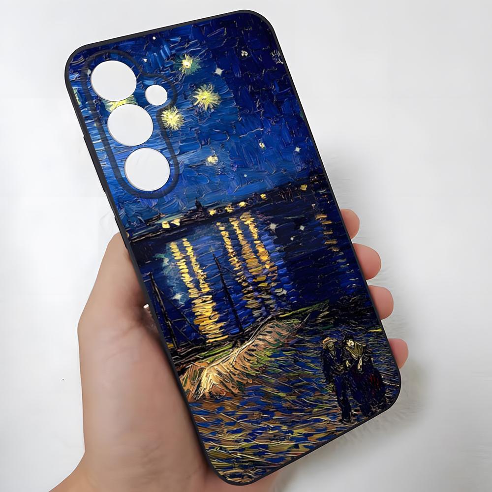 Чехол для телефона с картиной Ван Гога маслом Для Samsung S26 Ultra S25 Edge Ultra S23 S22 S21 S20 Ultra Plus S24 Fe Стеклянная крышка