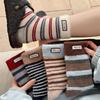 Woolen Socks for Women In Autumn and Winter, Thickened and Fleece Warm Mid-calf Socks, Striped Trendy Long Socks