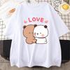 Cute Bear LOVE T Shirt Unisex Bubu Dudu Couple Tops Tee Summer Short Sleeve Tshirts feUnisex Korean Casual Girl T-shirt Camisetas