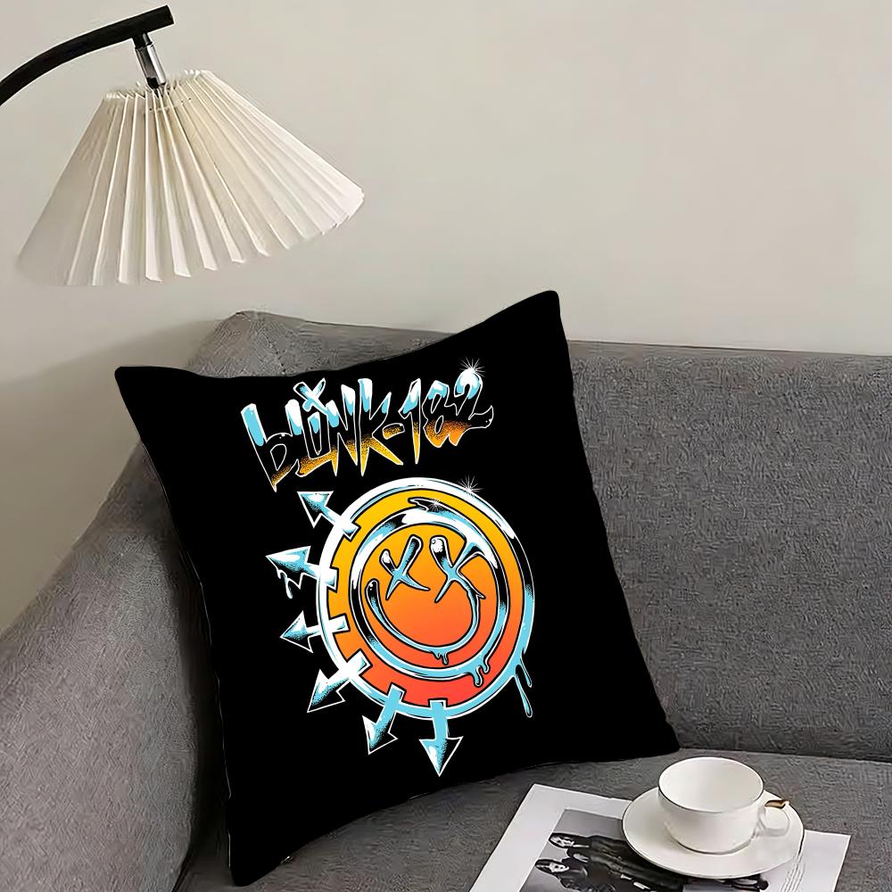 Известная Панк-Группа B-Blink-182 Наволочка Ультра Мягкая Кожевенно-Дружелюбная Ткань Облакоподобный Комфорт и Скрытая Молния