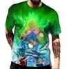 New Dragon Ball Theme Men's Top Fashion Cartoon Cool Children's T-shirt 3D Boys' Short Sleeve Street Summer