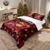 3pcs Christmas highland cattle print coreless quilt set multi size bedroom dormitory bedding decoration soft  machine washable