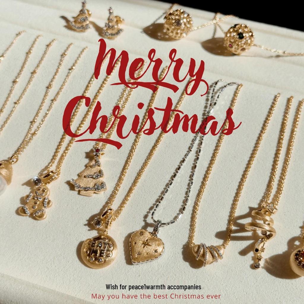 Little Red Book Gold Gingerbread Man & Christmas Tree Candy Necklace