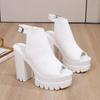 Fashion New European and American High Heel Thick Heel Sandals Women's Waterproof Platform Fish Mouth Roman Shoes 2025