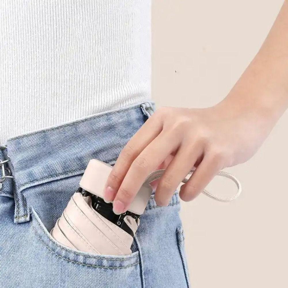 Пятислойный мини-зонт от солнца UPF50, ручной зонт-парасоль, практичный складной карманный зонт для улицы